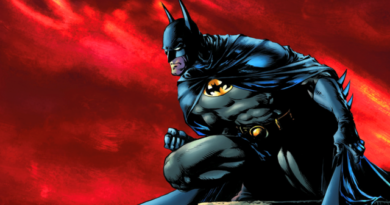 Batman, admirant Gotham City, du haut d'une tour