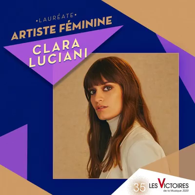 Clara Luciani, artiste féminine de l'année, sur une pochette.