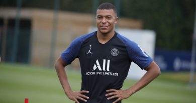 Kylian Mbappé, lors d'un entraînement du PSG.