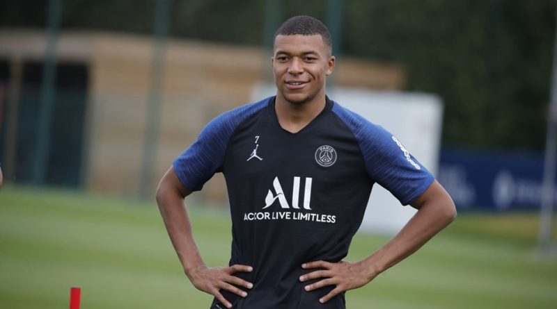 Kylian Mbappé, lors d'un entraînement du PSG.