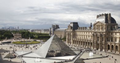 Une vue panoramique du musée du Louvre.