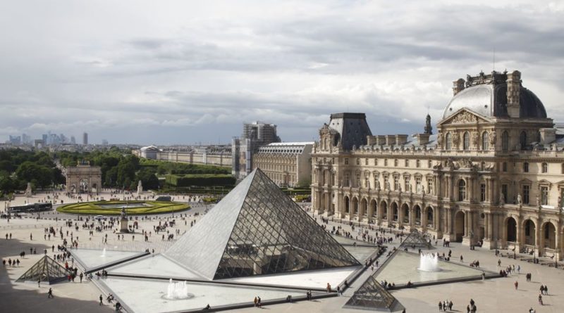 Une vue panoramique du musée du Louvre.